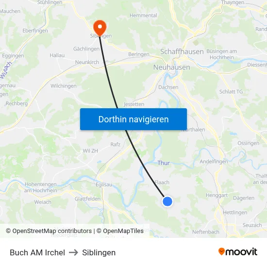 Buch AM Irchel to Siblingen map