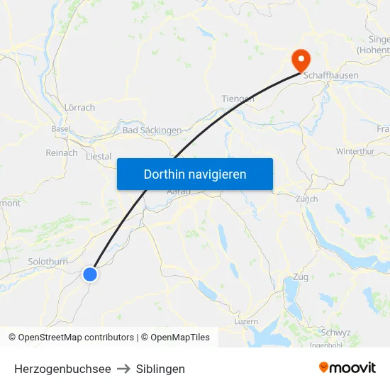 Herzogenbuchsee to Siblingen map