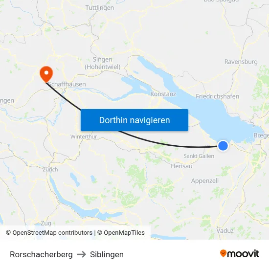 Rorschacherberg to Siblingen map