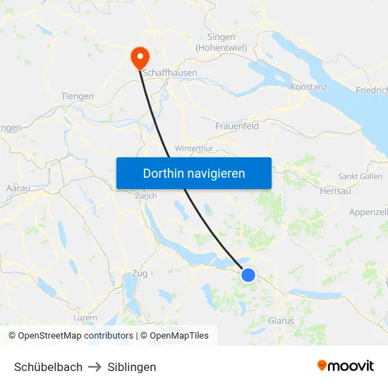 Schübelbach to Siblingen map
