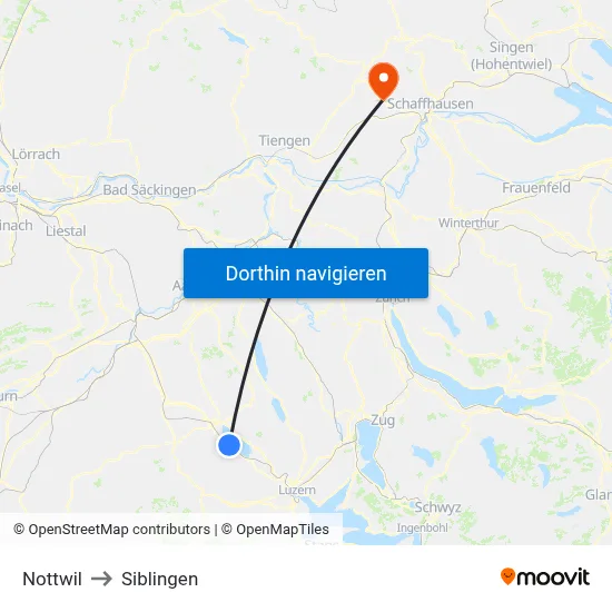 Nottwil to Siblingen map