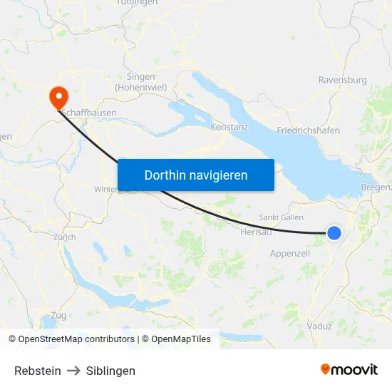 Rebstein to Siblingen map