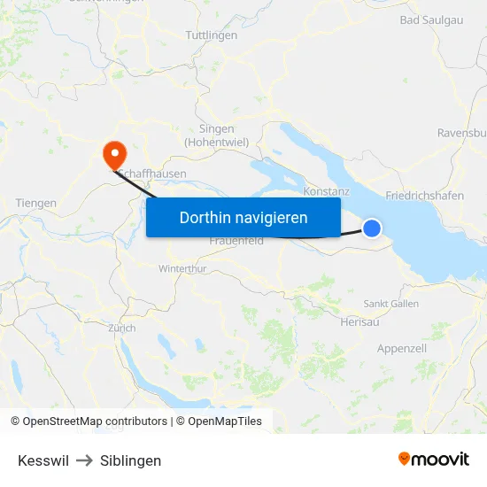 Kesswil to Siblingen map