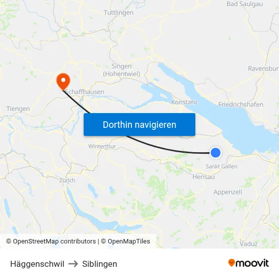 Häggenschwil to Siblingen map