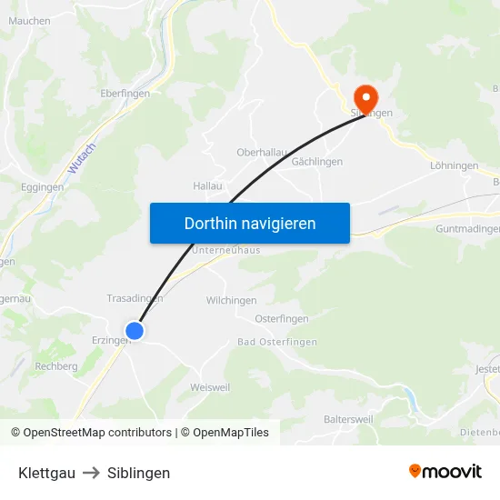 Klettgau to Siblingen map