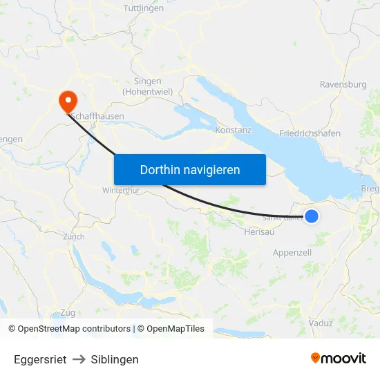 Eggersriet to Siblingen map
