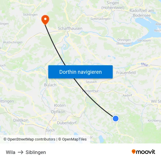 Wila to Siblingen map
