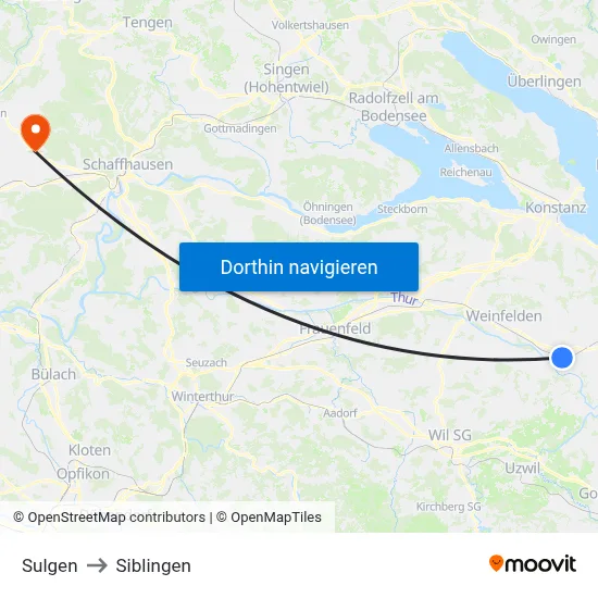 Sulgen to Siblingen map