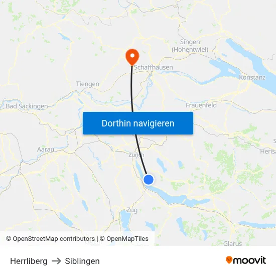 Herrliberg to Siblingen map