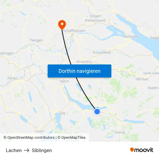 Lachen to Siblingen map