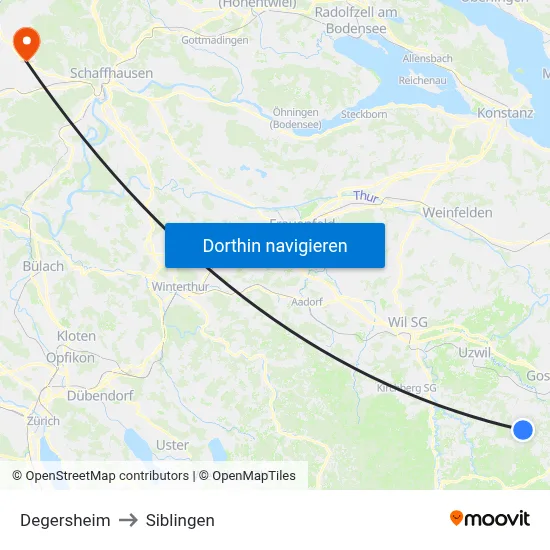 Degersheim to Siblingen map