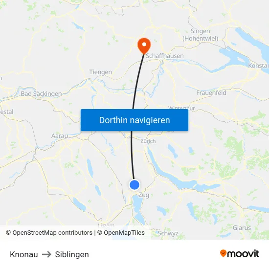 Knonau to Siblingen map