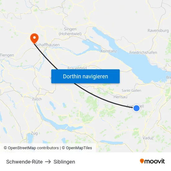 Schwende-Rüte to Siblingen map
