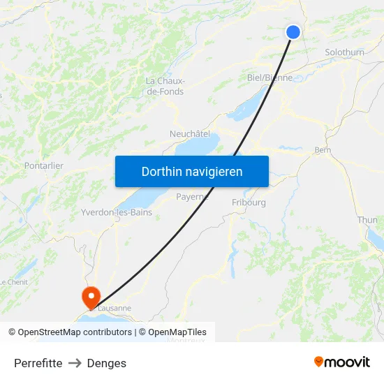 Perrefitte to Denges map
