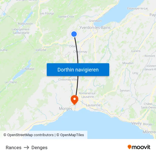 Rances to Denges map