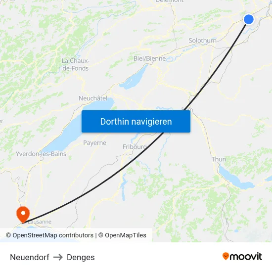 Neuendorf to Denges map