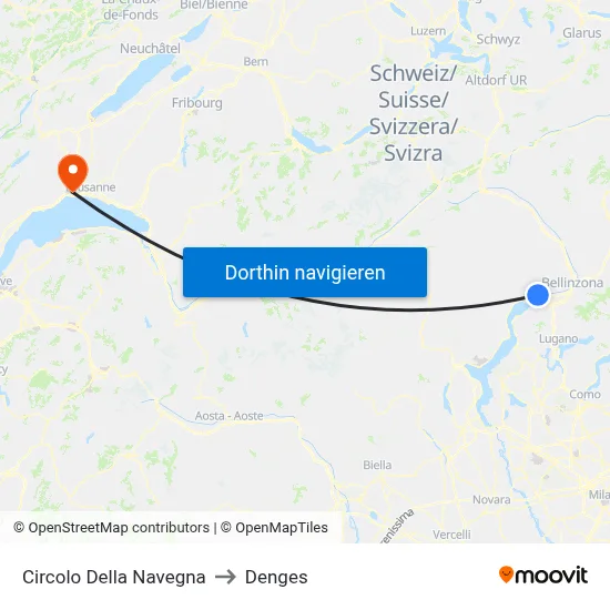 Circolo Della Navegna to Denges map