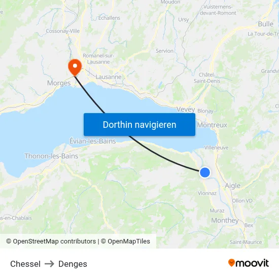 Chessel to Denges map
