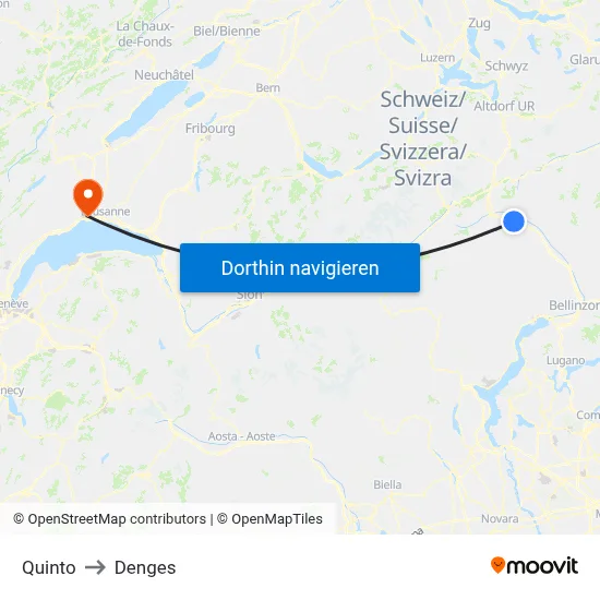 Quinto to Denges map