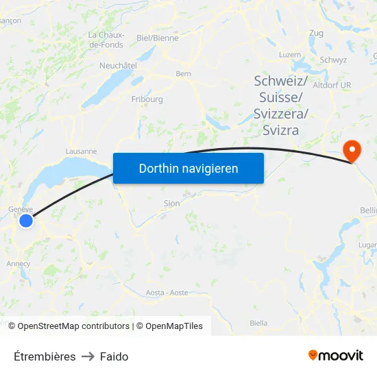 Étrembières to Faido map