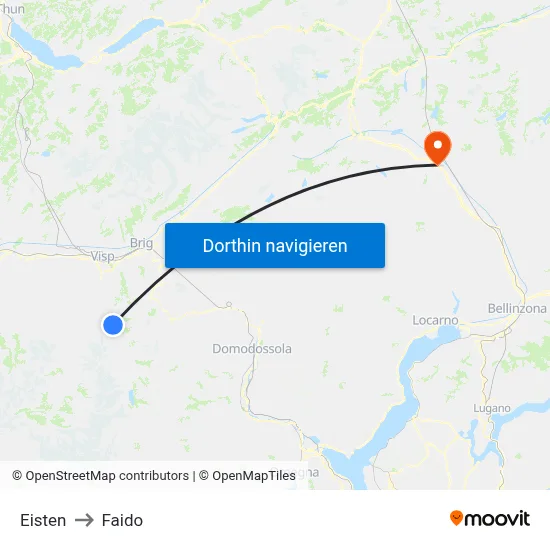 Eisten to Faido map