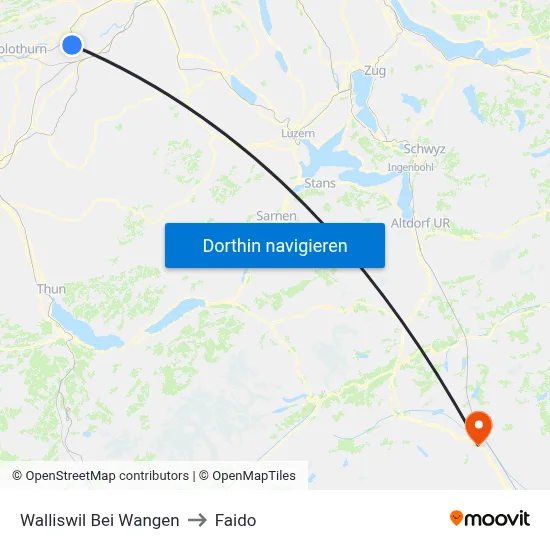 Walliswil Bei Wangen to Faido map