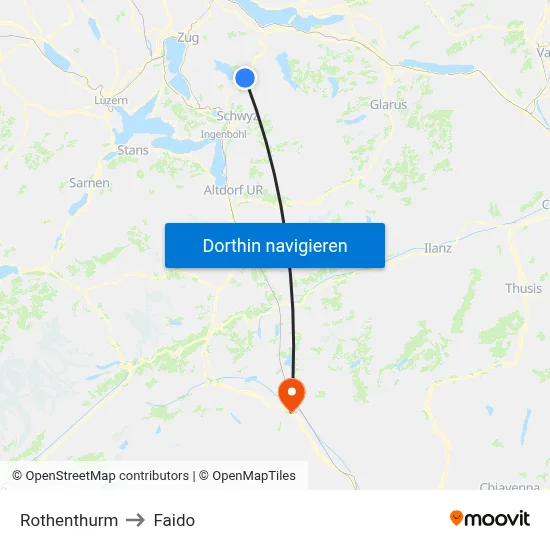 Rothenthurm to Faido map