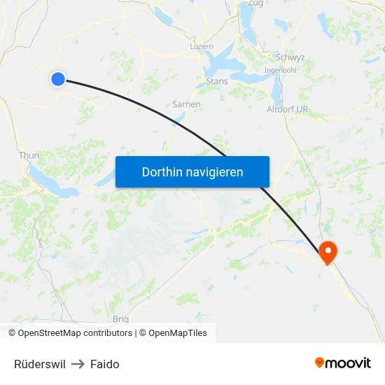 Rüderswil to Faido map