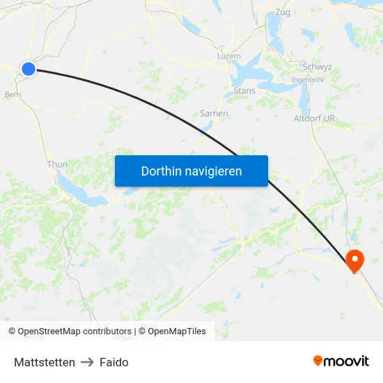 Mattstetten to Faido map