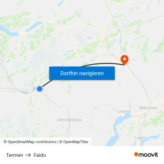 Termen to Faido map