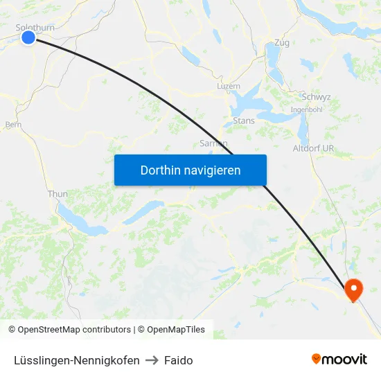 Lüsslingen-Nennigkofen to Faido map
