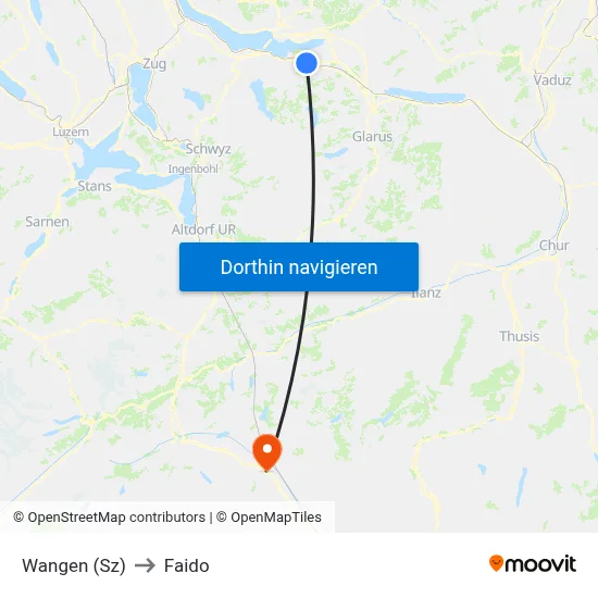 Wangen (Sz) to Faido map