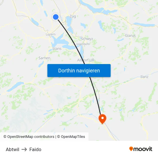 Abtwil to Faido map