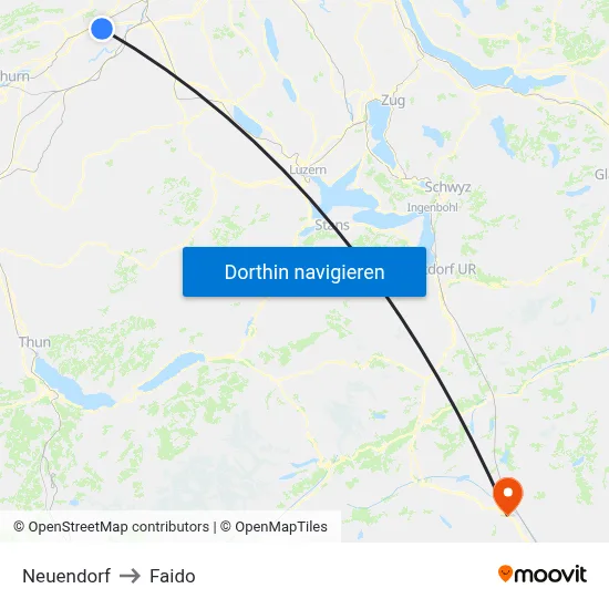 Neuendorf to Faido map