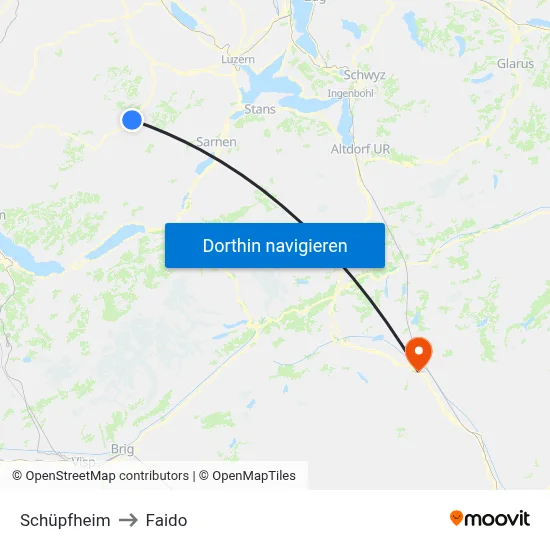 Schüpfheim to Faido map