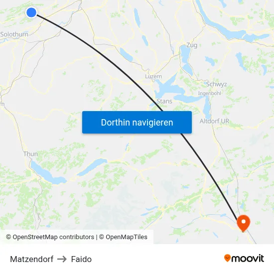 Matzendorf to Faido map