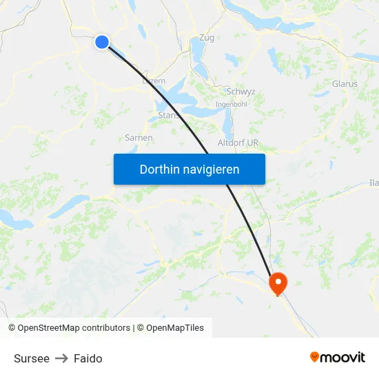 Sursee to Faido map