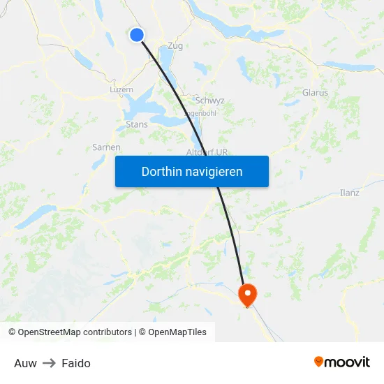 Auw to Faido map