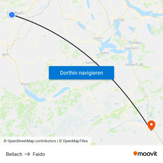 Bellach to Faido map