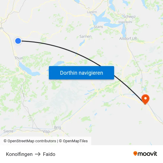 Konolfingen to Faido map