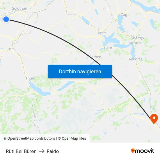 Rüti Bei Büren to Faido map