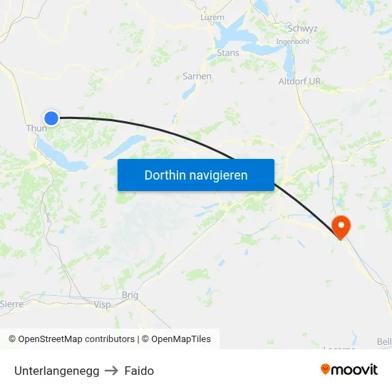 Unterlangenegg to Faido map