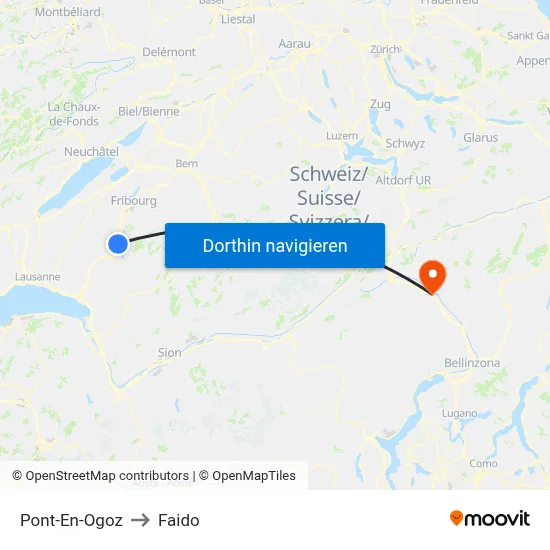 Pont-En-Ogoz to Faido map