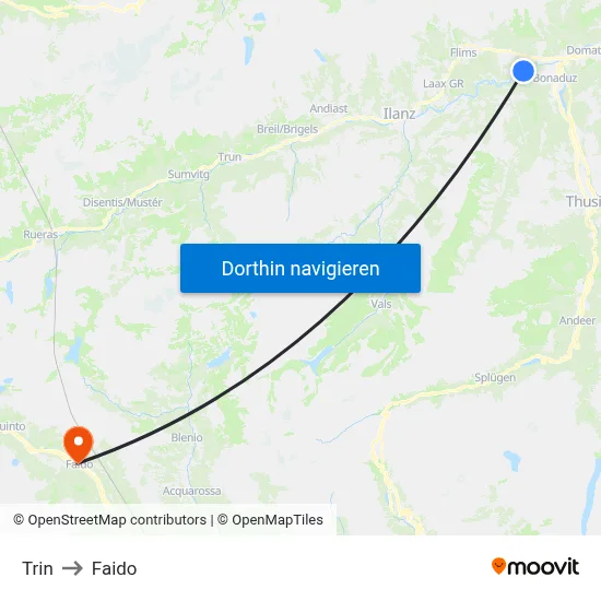 Trin to Faido map