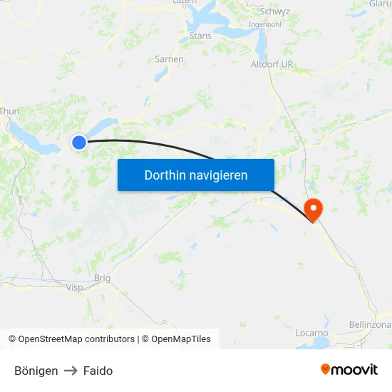 Bönigen to Faido map