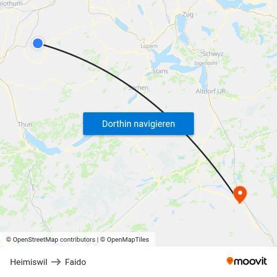 Heimiswil to Faido map
