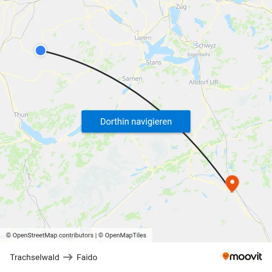 Trachselwald to Faido map