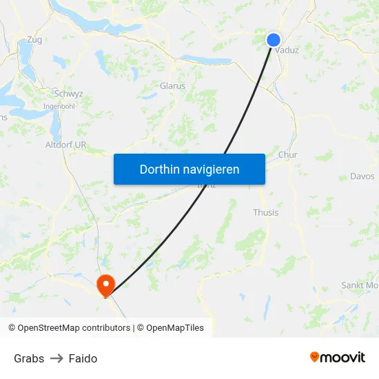 Grabs to Faido map