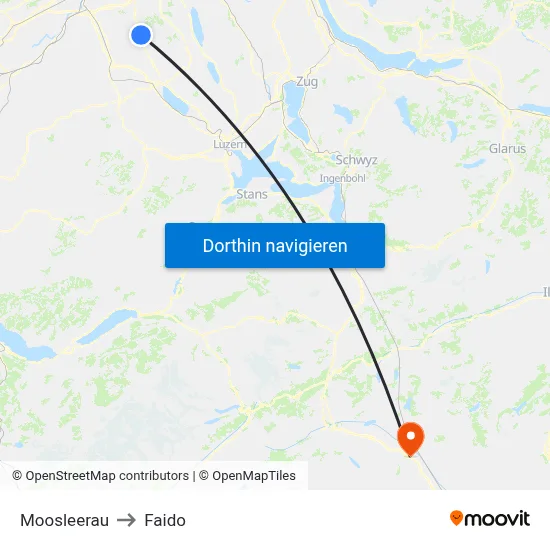 Moosleerau to Faido map