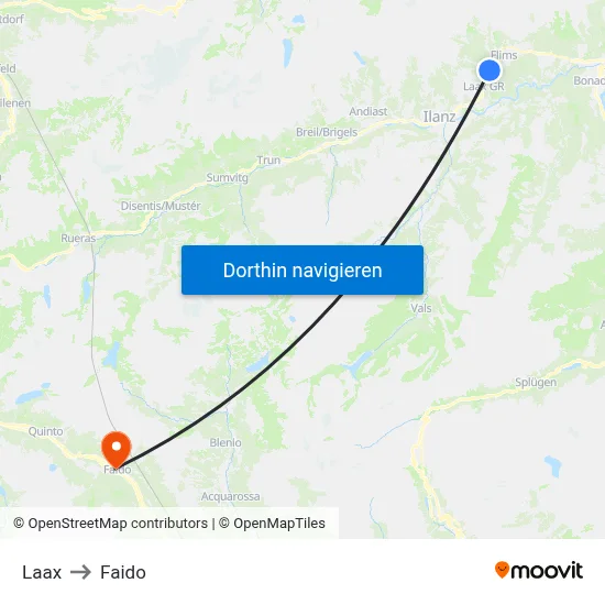 Laax to Faido map